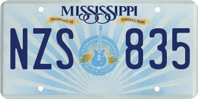 MS license plate NZS835