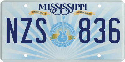 MS license plate NZS836