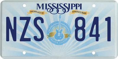 MS license plate NZS841