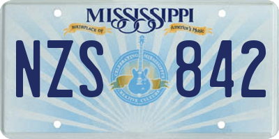 MS license plate NZS842