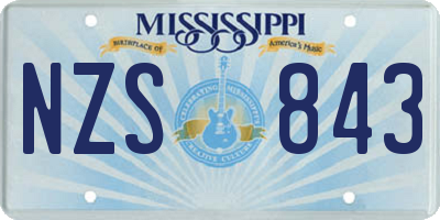 MS license plate NZS843