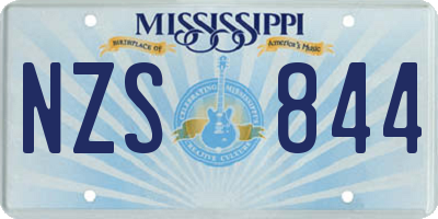MS license plate NZS844