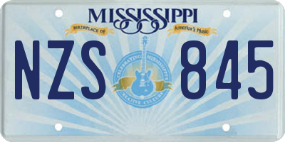 MS license plate NZS845
