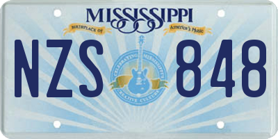 MS license plate NZS848