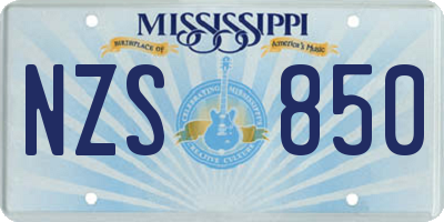 MS license plate NZS850