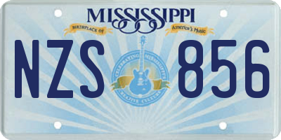 MS license plate NZS856