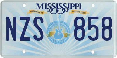 MS license plate NZS858