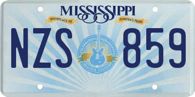 MS license plate NZS859
