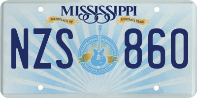 MS license plate NZS860