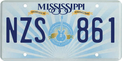 MS license plate NZS861
