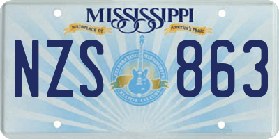 MS license plate NZS863
