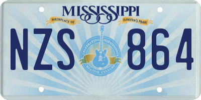 MS license plate NZS864