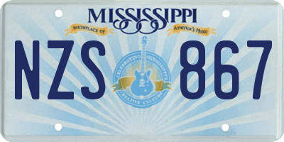 MS license plate NZS867