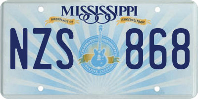 MS license plate NZS868