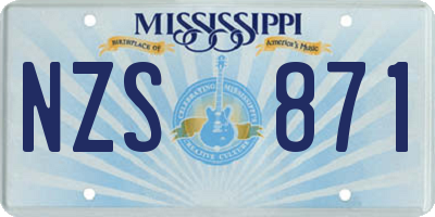 MS license plate NZS871
