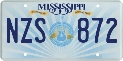MS license plate NZS872