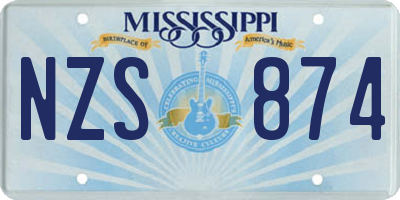 MS license plate NZS874