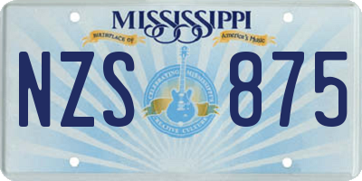 MS license plate NZS875