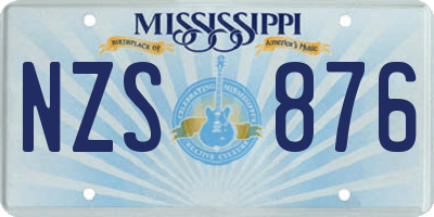 MS license plate NZS876