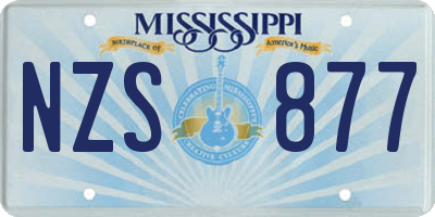 MS license plate NZS877
