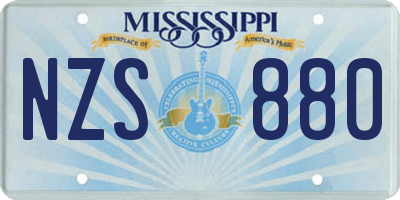 MS license plate NZS880