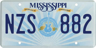 MS license plate NZS882