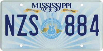 MS license plate NZS884