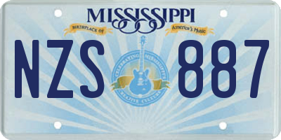 MS license plate NZS887