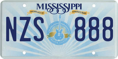 MS license plate NZS888