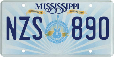 MS license plate NZS890