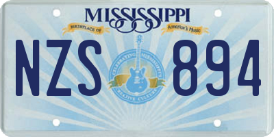 MS license plate NZS894