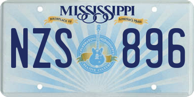 MS license plate NZS896
