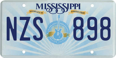 MS license plate NZS898