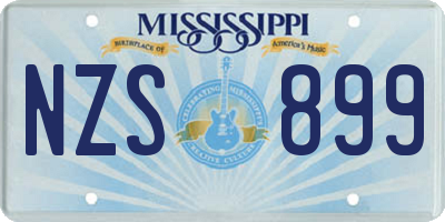 MS license plate NZS899