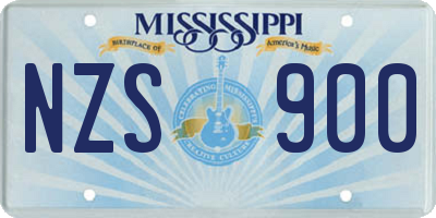 MS license plate NZS900