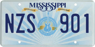 MS license plate NZS901