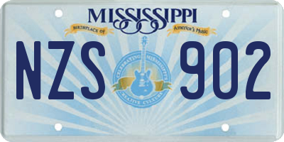 MS license plate NZS902