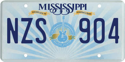 MS license plate NZS904