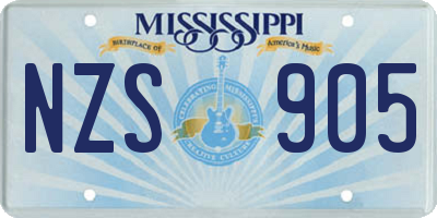 MS license plate NZS905