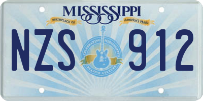 MS license plate NZS912
