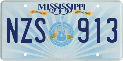 MS license plate NZS913