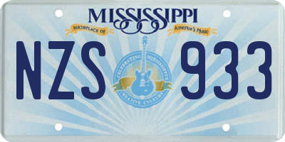 MS license plate NZS933