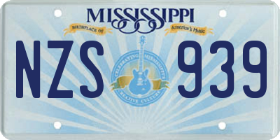 MS license plate NZS939
