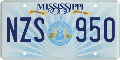 MS license plate NZS950