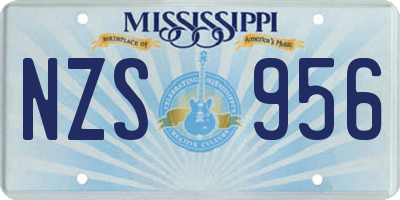 MS license plate NZS956