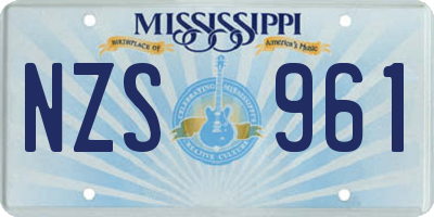 MS license plate NZS961