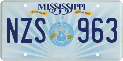 MS license plate NZS963