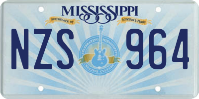 MS license plate NZS964