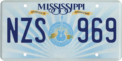 MS license plate NZS969