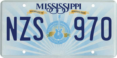 MS license plate NZS970